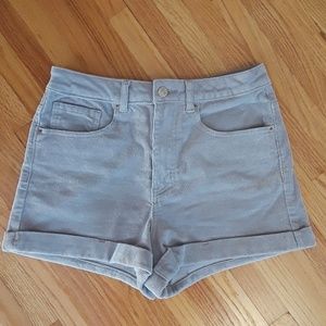High waisted corduroy shorts